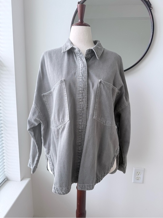 Zara Tops - Zara Light Gray Denim Shirt/Overshirt or Shacket NWOT
